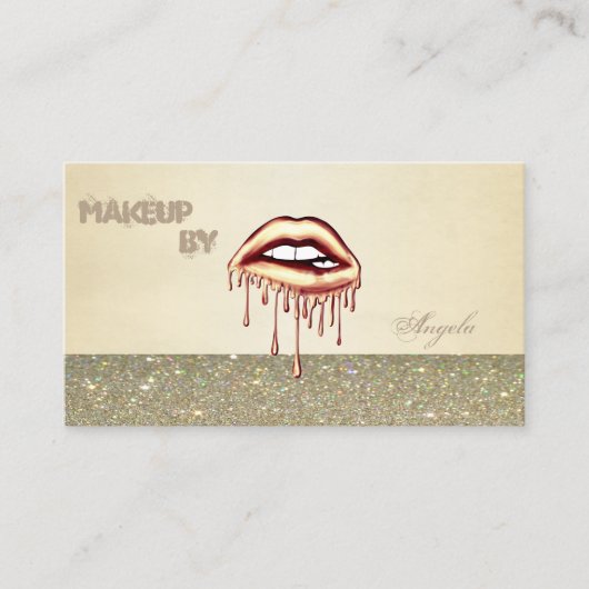 Elegant moderne metalen druppelaar Glitter Visitekaartje (Voorkant)