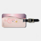 Elegant Moderne Metallic Roze Flamingo Crown Bagagelabel (Voorkant horizontaal)