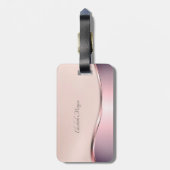 Elegant Moderne Metallic Roze Flamingo Crown Bagagelabel (Achterkant verticaal)