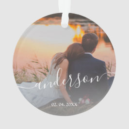 Elegant moderne, minimale aangepaste familiefoto ornament