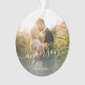 Elegant moderne, minimale aangepaste familiefoto ornament (voorkant)