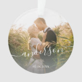 Elegant moderne, minimale aangepaste familiefoto ornament (voorkant)