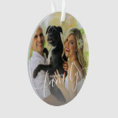 Elegant moderne, minimale aangepaste familiefoto ornament (voorkant)