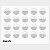 Elegant moderne, minimale grijze en witte marmer ronde sticker (Vel)