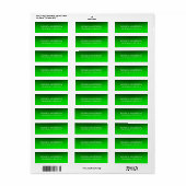Elegant Moderne Minimale Groene Kleur Etiket (Full Sheet)