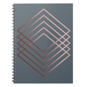 elegant moderne minimale neprezige roosgouden geom notitieboek