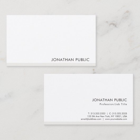 Elegant Moderne Minimale Professionele Sjabloon Visitekaartje (Voorkant / Achterkant)
