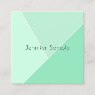 Elegant Moderne Minimale Sjabloon Mint Green Vierkante Visitekaartje