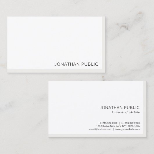 Elegant Moderne Minimale Sjabloon Professional Visitekaartje (Voorkant / Achterkant)