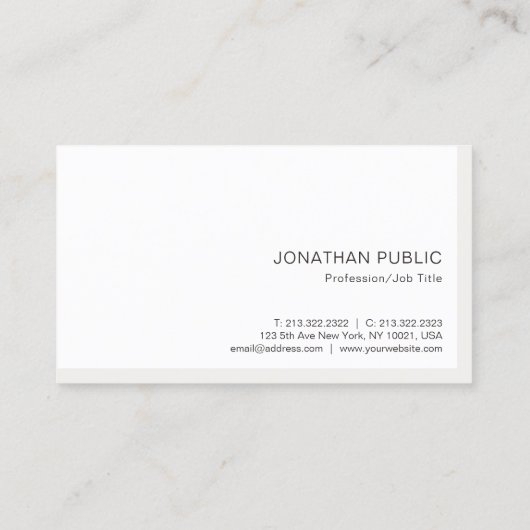 Elegant Moderne Minimale Sjabloon Professional Visitekaartje (Achterkant)