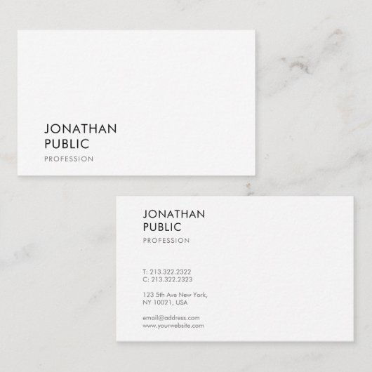 Elegant Moderne Minimale Sjabloon Professional Visitekaartje (Voorkant / Achterkant)
