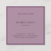 Elegant Moderne Minimalistische Luxe Sjabloon Top Vierkante Visitekaartje (Achterkant)