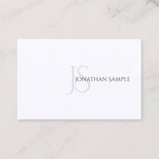 Elegant Moderne Minimalistische Monogrammen Sjablo Visitekaartje (Voorkant)