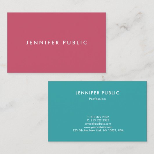 Elegant Moderne Minimalistische Sjabloon Trend Col Visitekaartje (Voorkant / Achterkant)
