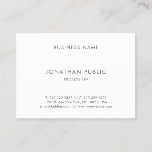 Elegant Moderne Minimalistische Trendy Simple Plai Visitekaartje (Achterkant)