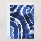 Elegant moderne navyblauwe marmeren tie-dye bruilo kaart (Achterkant)