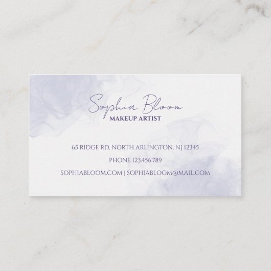 Elegant moderne pasta vloeibare Waterverf Inkt Bus Visitekaartje (Achterkant)