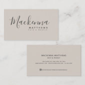 Elegant Moderne Persoonlijke benaming Beige Hair S Visitekaartje (Voorkant / Achterkant)