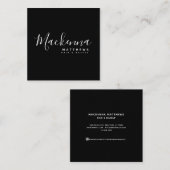 Elegant Moderne Persoonlijke Naam Black Haarstylis Vierkante Visitekaartje (Voorkant / Achterkant)