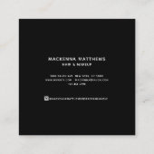 Elegant Moderne Persoonlijke Naam Black Haarstylis Vierkante Visitekaartje (Achterkant)