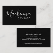Elegant Moderne Persoonlijke Naam Black Haarstylis Visitekaartje (Voorkant / Achterkant)