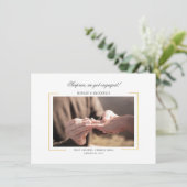 Elegant Moderne Photo Engagement Party Kaart (Staand voorkant)