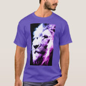Elegant Moderne Pop Art Lion Head Paars Mannen T-shirt (Voorkant)