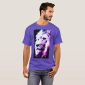 Elegant Moderne Pop Art Lion Head Paars Mannen T-shirt (Voorkant volledig)