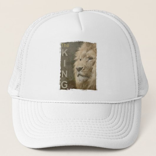 Elegant Moderne Pop Art Lion Head Sjabloon Trucker Pet (Voorkant)