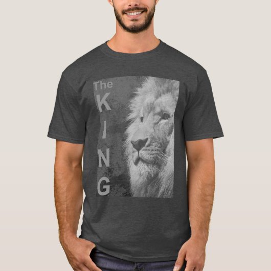 Elegant Moderne Pop Art Lion Hoofd Mannen Sjabloon T-shirt (Voorkant)