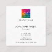 Elegant Moderne Professioneel Uw Bedrijfs Logo hie Vierkante Visitekaartje (Achterkant)