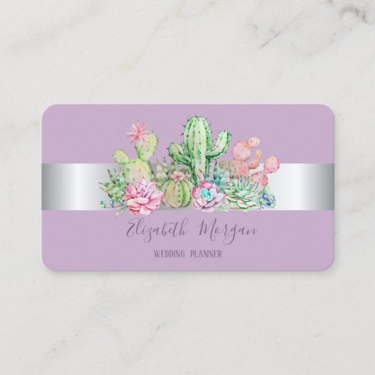 Elegant moderne professionele cactus Succulent Visitekaartje (Voorkant)