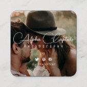 Elegant Moderne Professionele Fotografie van het M Vierkante Visitekaartje (Voorkant)