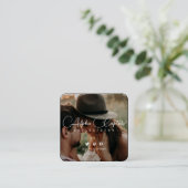 Elegant Moderne Professionele Fotografie van het M Vierkante Visitekaartje (Staand voorkant)