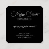 Elegant Moderne Professionele Fotografie van het M Vierkante Visitekaartje (Achterkant)
