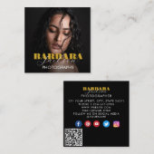 Elegant Moderne Professionele Fotografie van het M Vierkante Visitekaartje (Voorkant / Achterkant)