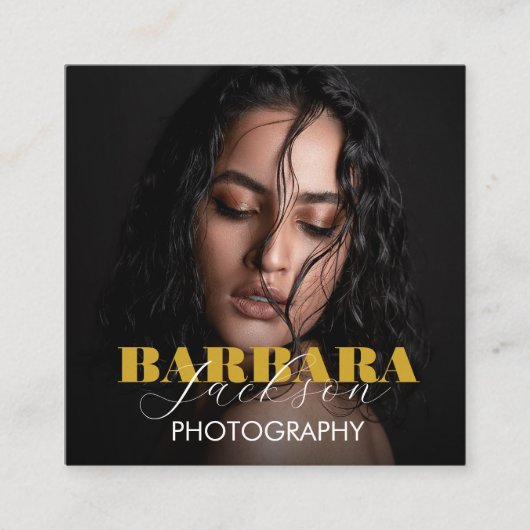 Elegant Moderne Professionele Fotografie van het M Vierkante Visitekaartje (Voorkant)