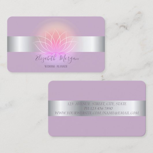 Elegant moderne professionele Lotus Flower Visitekaartje (Voorkant / Achterkant)