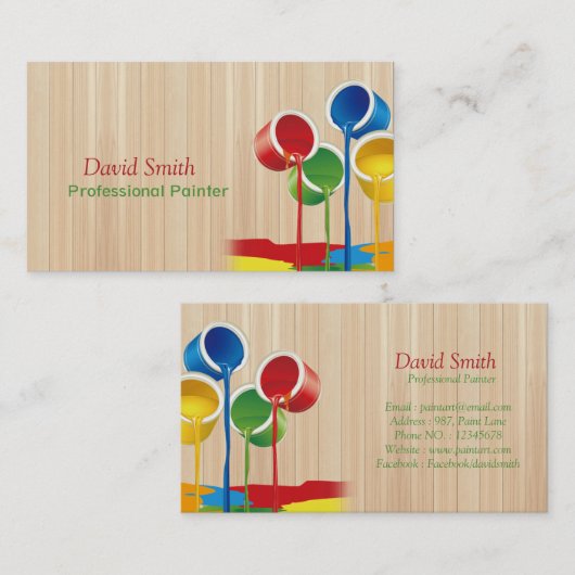 Elegant moderne professionele schilder visitekaartje (Voorkant / Achterkant)