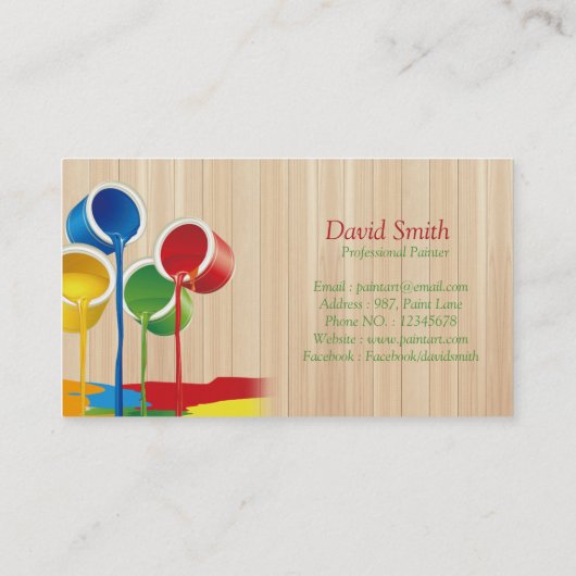 Elegant moderne professionele schilder visitekaartje (Achterkant)