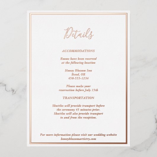 Elegant Moderne Roos Gold Enclosure Kaart (Voorkant)