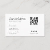 Elegant Moderne Roze en Zwarte Waterverf Abstract Visitekaartje (Achterkant)