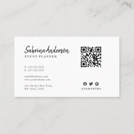 Elegant Moderne Roze en Zwarte Waterverf Abstract Visitekaartje (Achterkant)