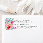 Elegant moderne roze florale waterverf botanische etiket (Insitu)