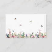 Elegant moderne roze paarse bloemen en butervliege informatiekaartje (Achterkant)