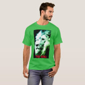 Elegant moderne Shamrock Green Pop Art Lion Mannen T-shirt (Voorkant volledig)