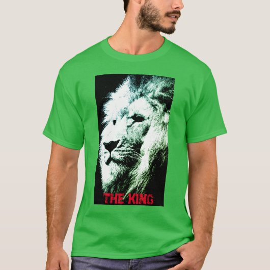 Elegant moderne Shamrock Green Pop Art Lion Mannen T-shirt (Voorkant)