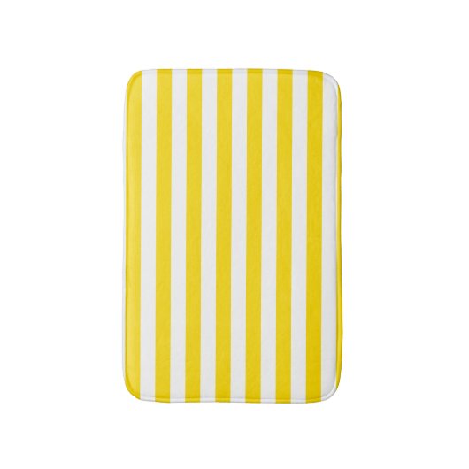 Elegant Moderne Sjabloon Geel Wit Striped Badmat (Voorkant Verticaal)