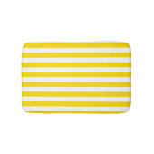 Elegant Moderne Sjabloon Geel Wit Striped Badmat (Voorkant)