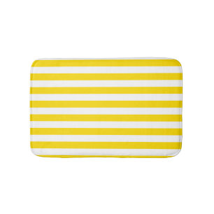 Elegant Moderne Sjabloon Geel Wit Striped Badmat